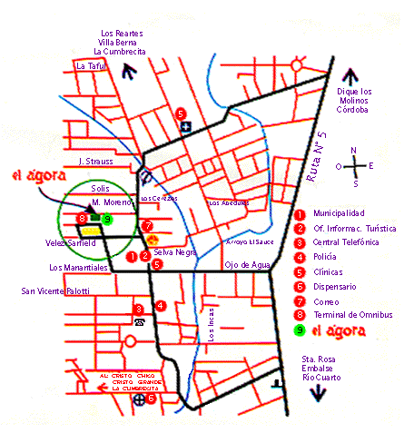 Mapa de Villa General Belgrano